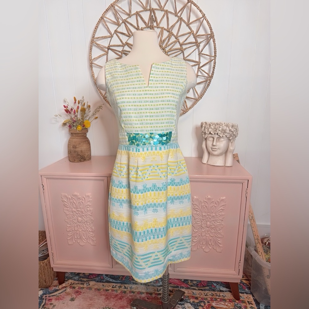Laura Bernal‎ Elegant Multicolor  Sleeveless Dress made In Spain